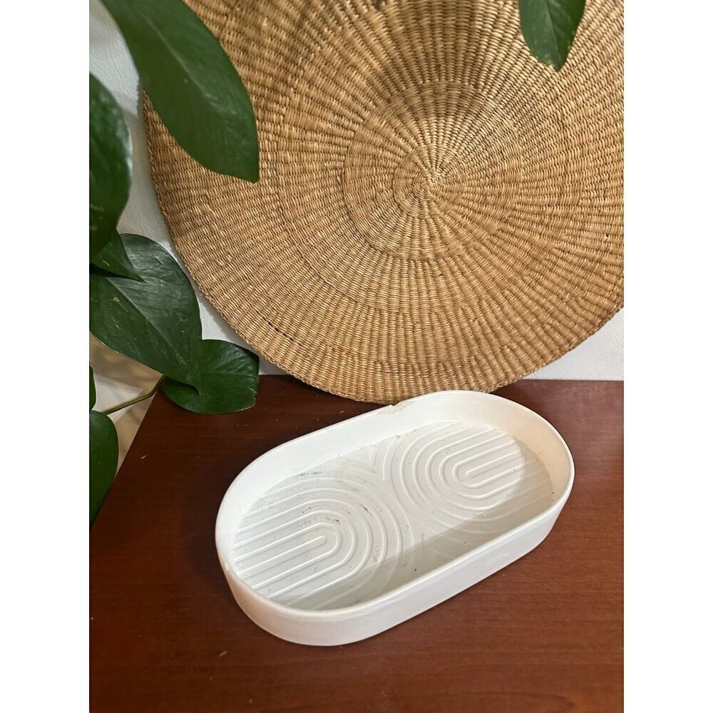 White Earthenware Catchall Tray – 9.5”